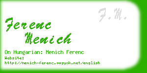 ferenc menich business card